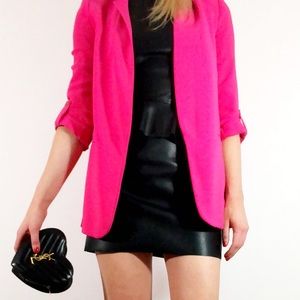 ZARA Hot Pink Blazer with 3/4 length sleeves